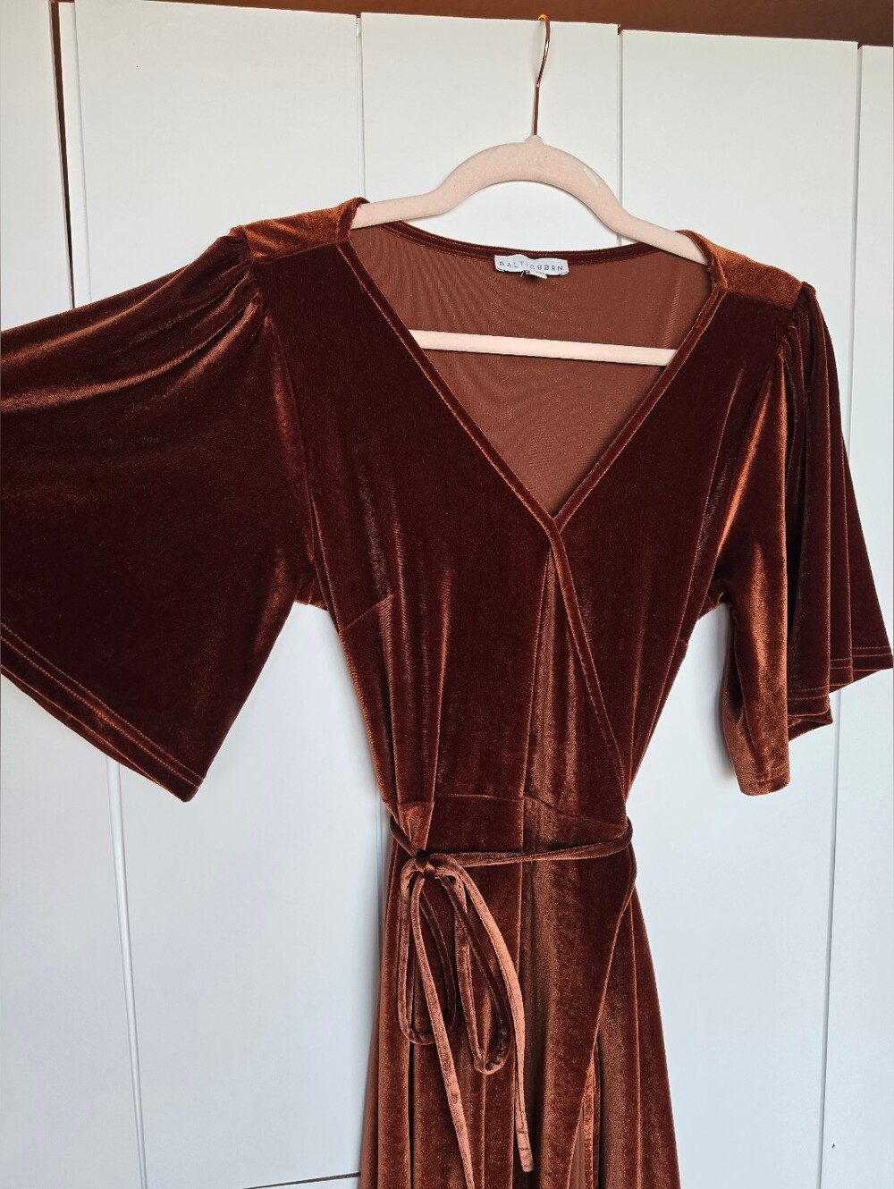 Baltic Born Brown Velvet Wrap Maxi Dress - Picture 10 of 16